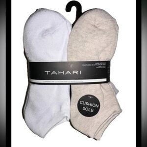Tahari Low Cut Socks 15 Pairs Women Shoe Size 5-10 White Beige Gray Logo Cushion